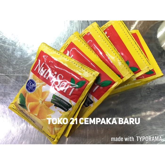 

Nutrisari Rasa JERUK FLORIDINA ORANGE 1 renceng isi 10 sachet | Nutrisari Murah Promo