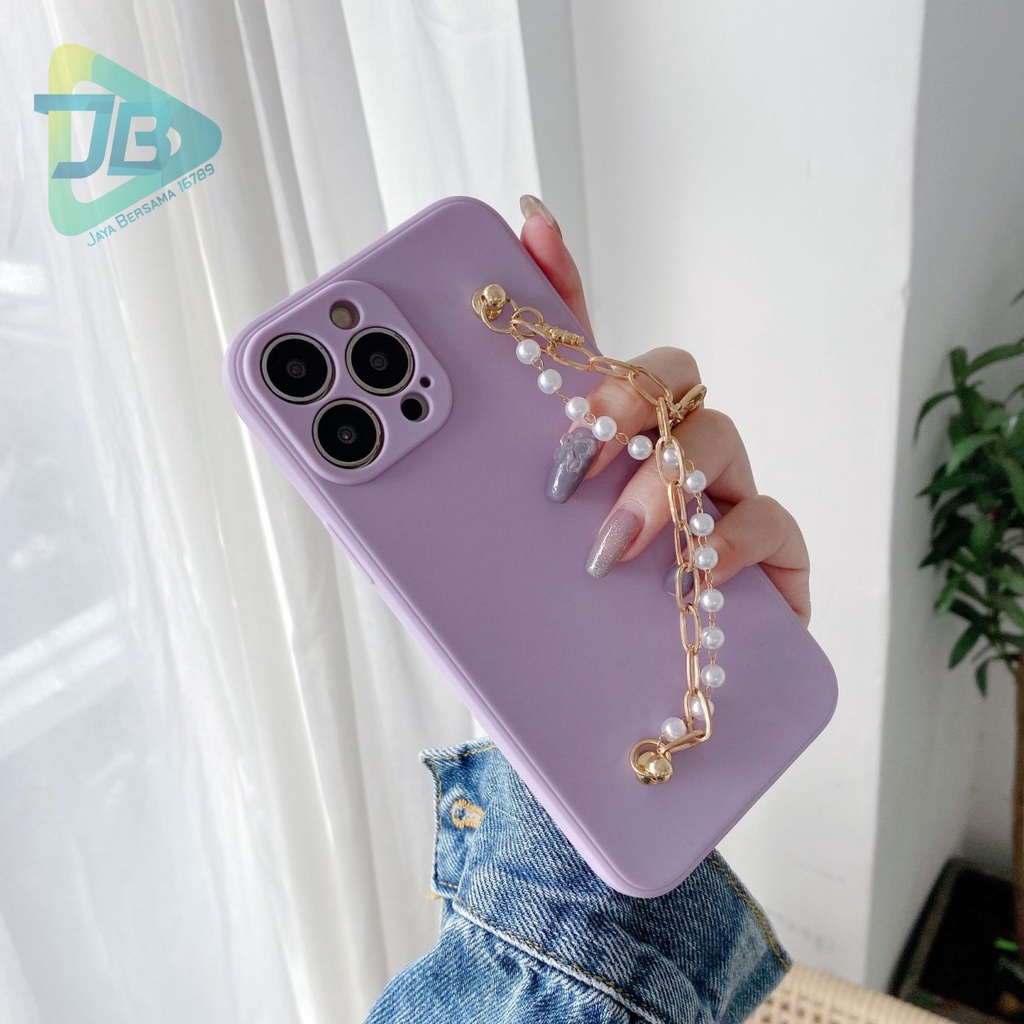 SOFTCASE MACARON RANTAI MUTIARA CHAIN GRIP OPPO VIVO SAMSUNG XIAOMI REALME IPHONE ALL TYPE JB5541