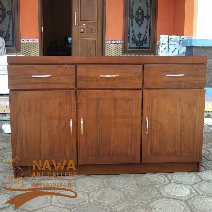 Kitchen set Minimalis Kayu Jati