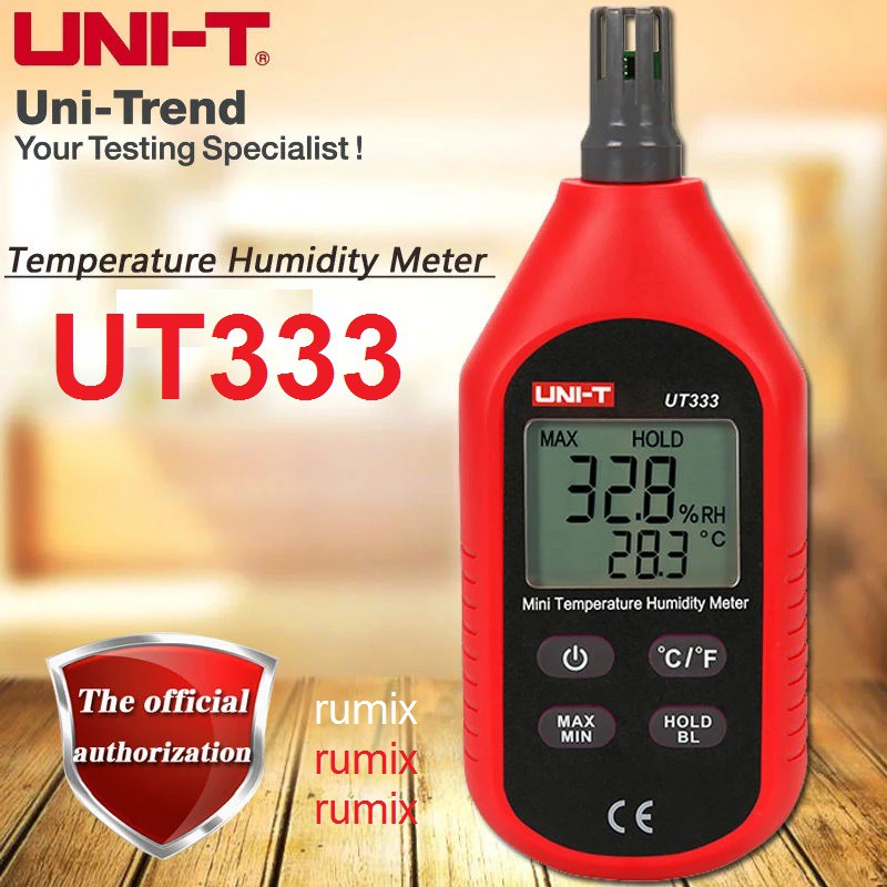 UNI-T UT333 Thermometer Hygrometer Humidity Ukur Suhu Kelembaban Udara LCD Sensor Termometer Meter