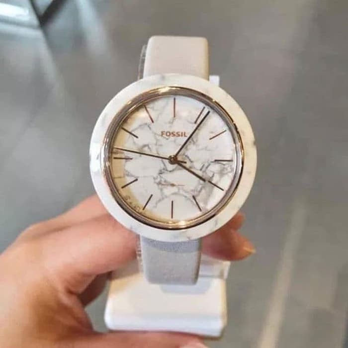 jam Fossil Ladies Watch ES4381 White Leather strap original