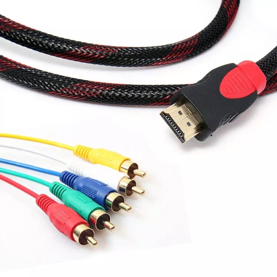 Kabel Adapter HDMI to 5 RCA Male Untuk TV / HDTV / DVD Gold Plated 1.5M