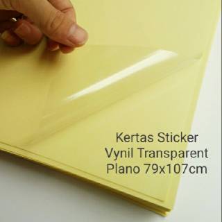  Kertas  Sticker Vynil Transparan Glossy Plano 79x107cm 