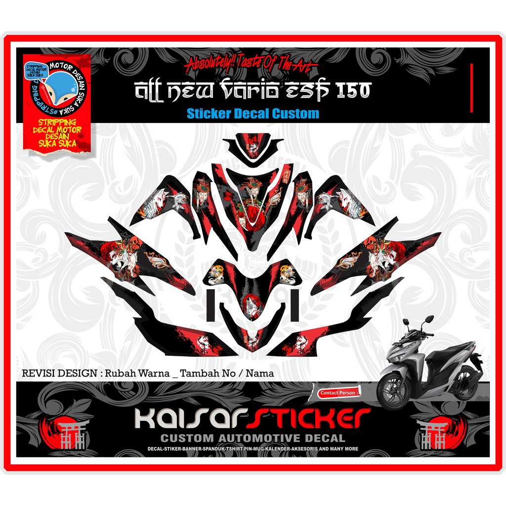 Sticker Striping Motor Full Body New Vario 2019 - Stiker Decal Vario New 125-150 Anime Okami