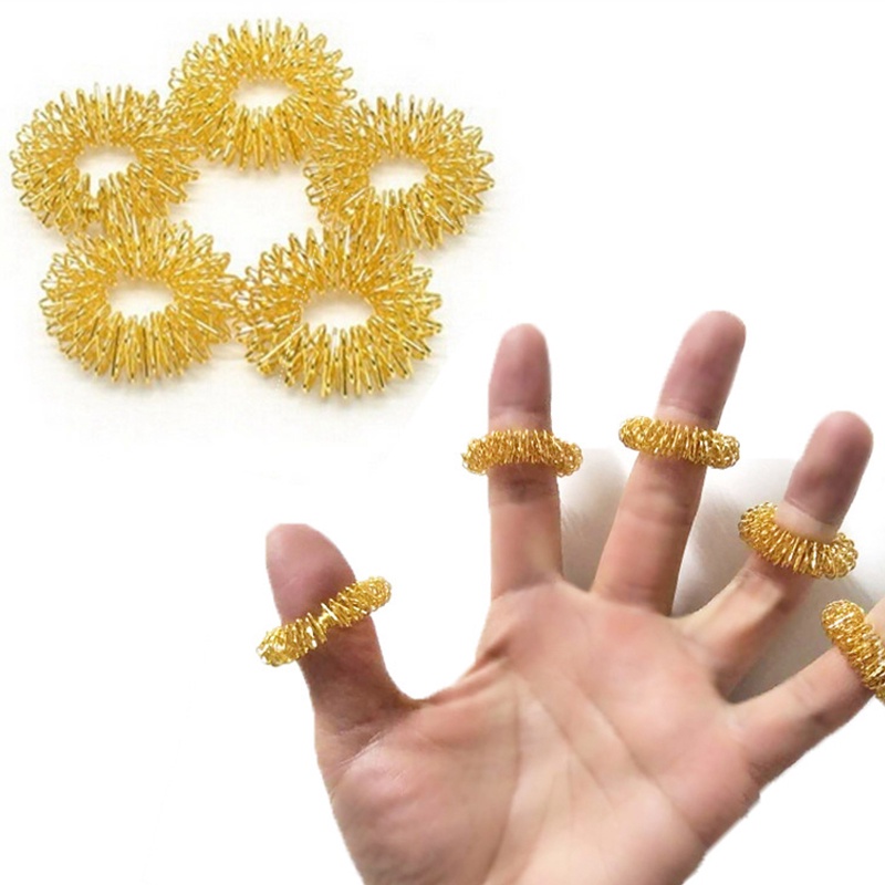 # Kaos T-Shirt Wanita Lengan Pendek Motif Print #10pcs Cincin Pijat Akupuntur Jari Bahan Stainless Steel