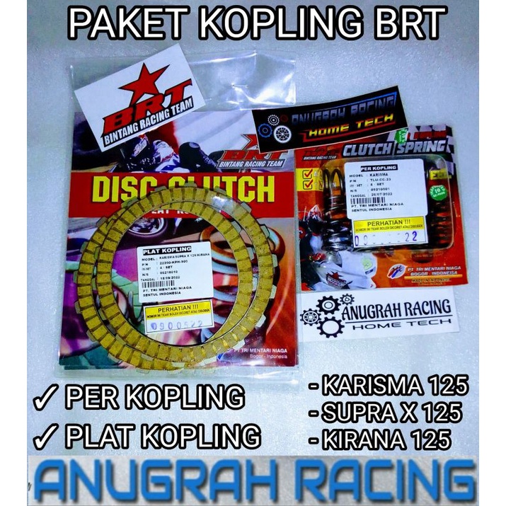 PAKET KOPLING BRT SUPRA X 125 KARISMA 125 KIRANA 125 PLAT KOPLING RACING BRT PLUS PER KOPLING BRT KA