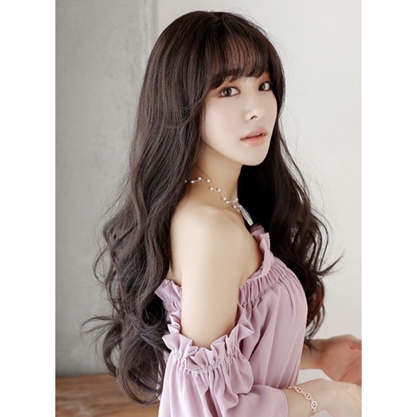 C8263 full wig korean layer wave curl / full wig natural curly 70 cm