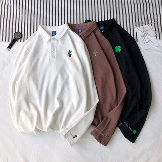 Kaos Polo Lengan Panjang Klasik Motif Bordir Seni Jepang Kaos Polo Lengan Panjang Klasik Motif Bordir Seni Jepang