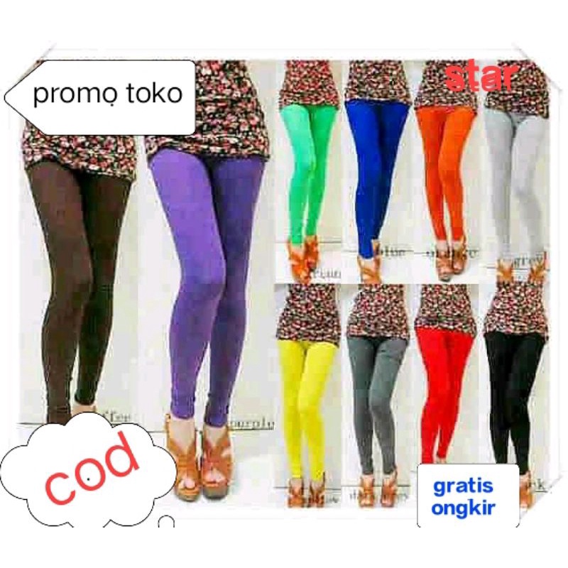 legging polos pajang spandek balon/licin