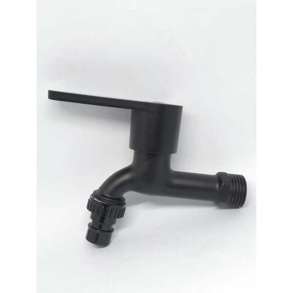 KERAN AIR TEMBOK TAMAN STAINLES HITAM BLACK - KRAN AIR TEMBOK FAUCET BLACK KAMAR MANDI