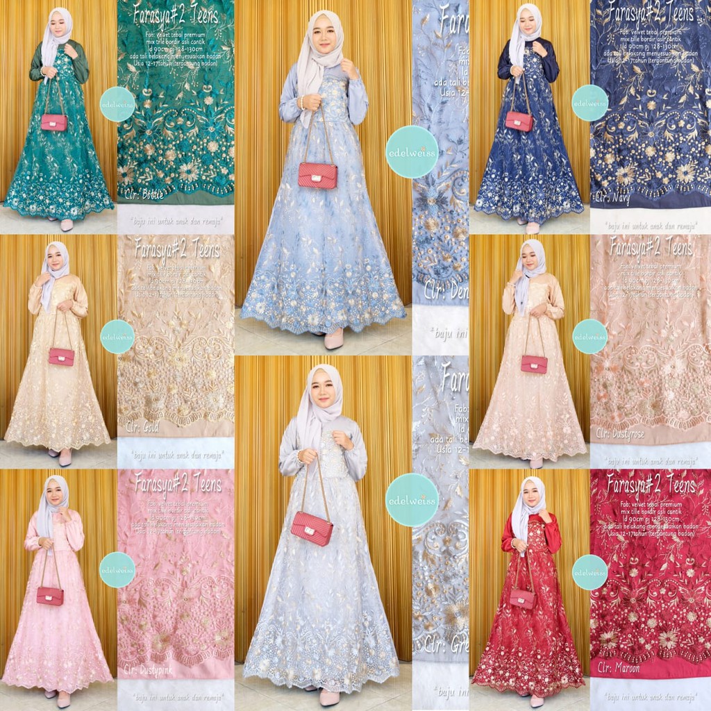 EDELWEISS Farasya #2 Teens Dress brokat bridal tile mewah cantik terbaru fashion muslim remaja