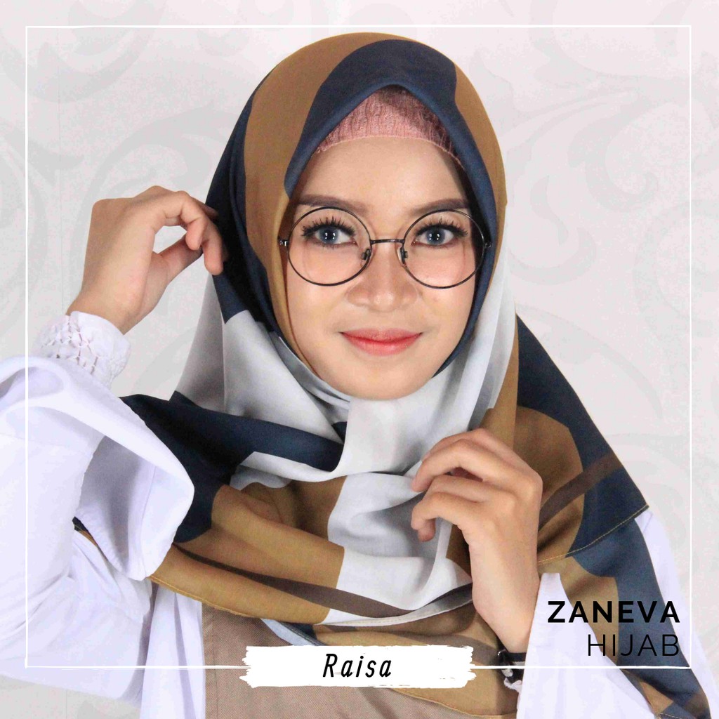 Hijab Voal Printing / Hijab Segiempat Murah / Hijab Motif Raisa By Zaneva
