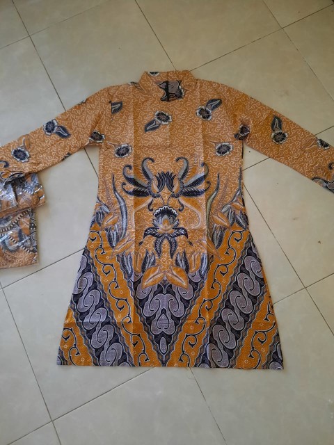 Tey-17 Batik Wanita Asj Sa Hrb026 Kenongo Kemeja Tosca Pendek