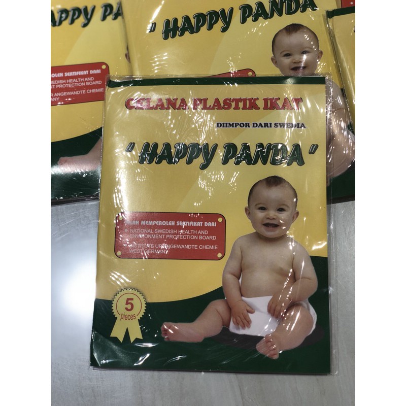 Popok Pelastik Bayi Happy Panda 1pack(berisi 5pcs) POPOK BAYI SEKALI PAKAI 100% AMAN (SNI) TERMURAH