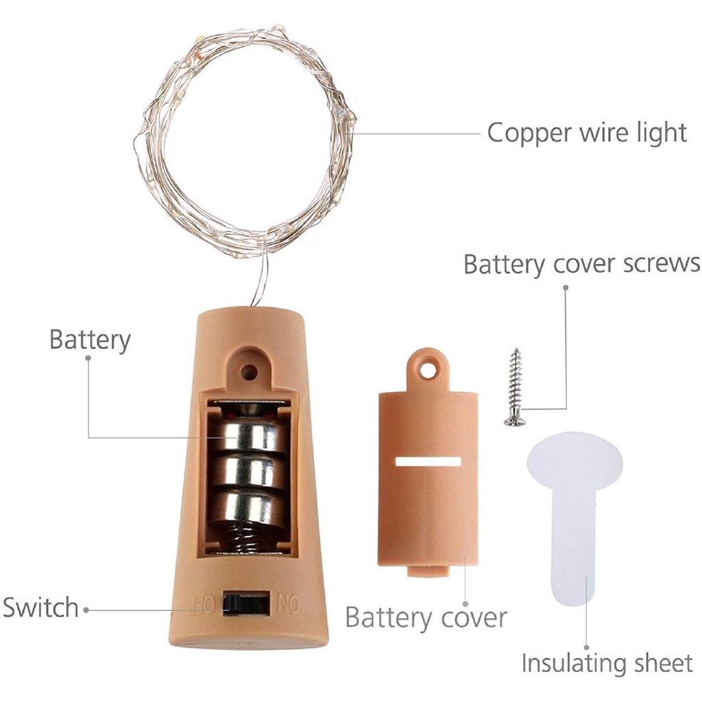 Lampu String / Kabel / Natal LED 1M / 2m / 3M / 5M untuk Botol Wine