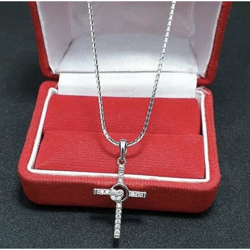 Kalung liontin salib kalung pria kalung wanita perak 925 liontin salib S88
