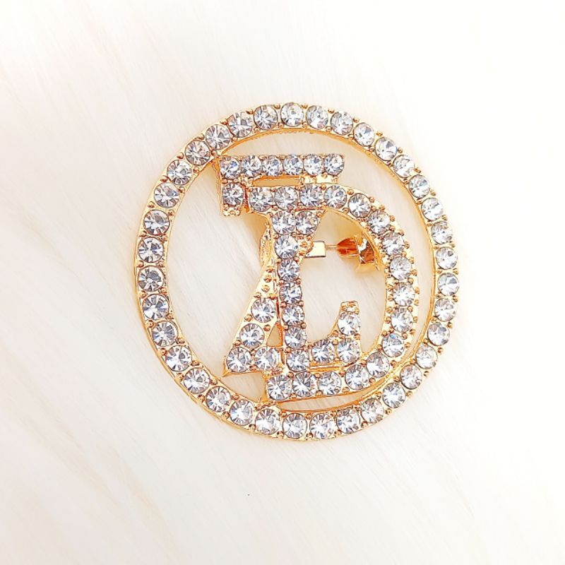 Bros B/bross signature branded /brooch button/Bros hijab buttonscarves Athar shop scarves murah-Zd bulat gold