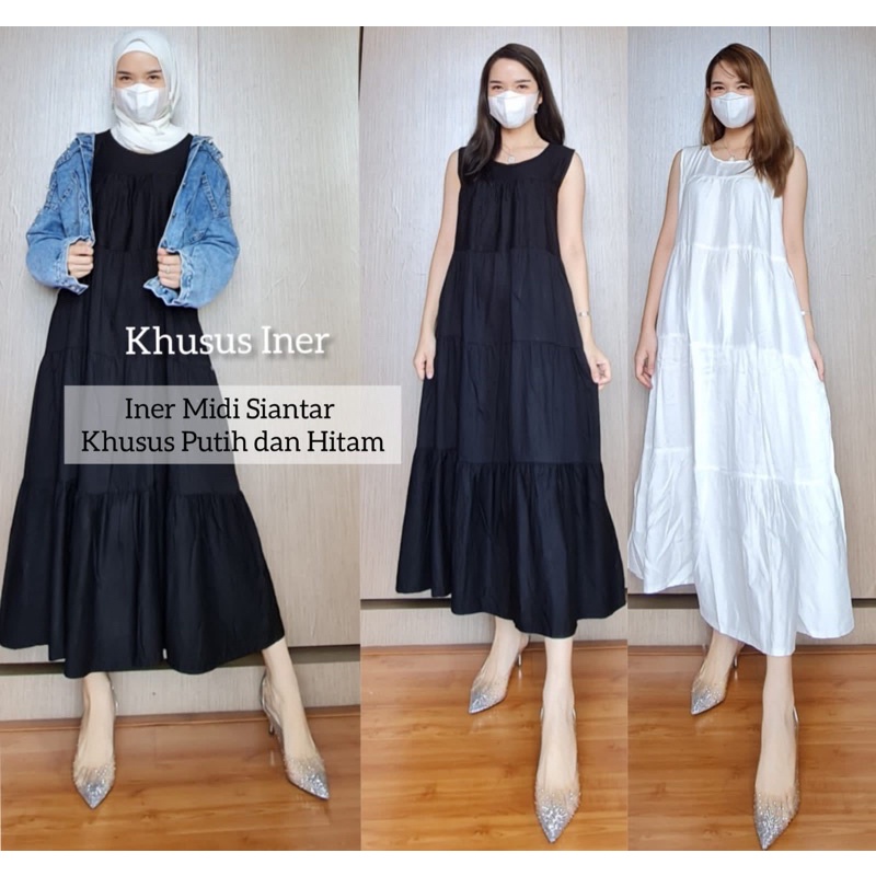 Inner Midi Dress Rayon twill wanita/Inner rayon twill import wanita/Inner dress wanita/inner dress r