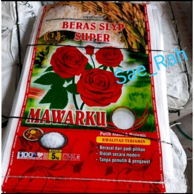 Karung Beras Laminasi 5kg Cap Mawarku