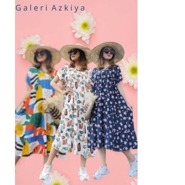 BISA COD KANZIA HOMEDRESS / KANZIA DRESS / KANZIA MOTIF DRESS / DRESS PENDEK RAYON / MIDI DRESS VIRA