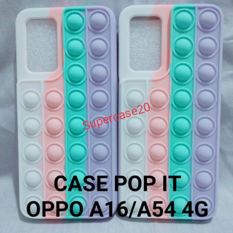 Case Oppo A16 A54 4G Kesing Pop It Kartun Rainbow White Putih Colour Warna Warni Pilihan Kekinian