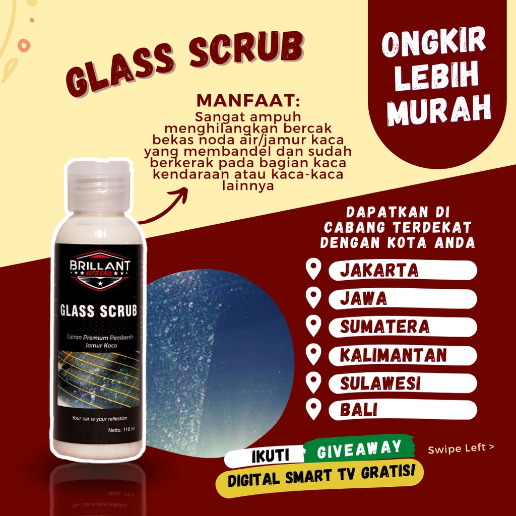 PEMBERSIH JAMUR KACA | PENGHILANG JAMUR KACA | GLASS SCRUB | GLASS POLISH | WATER SPOT REMOVER