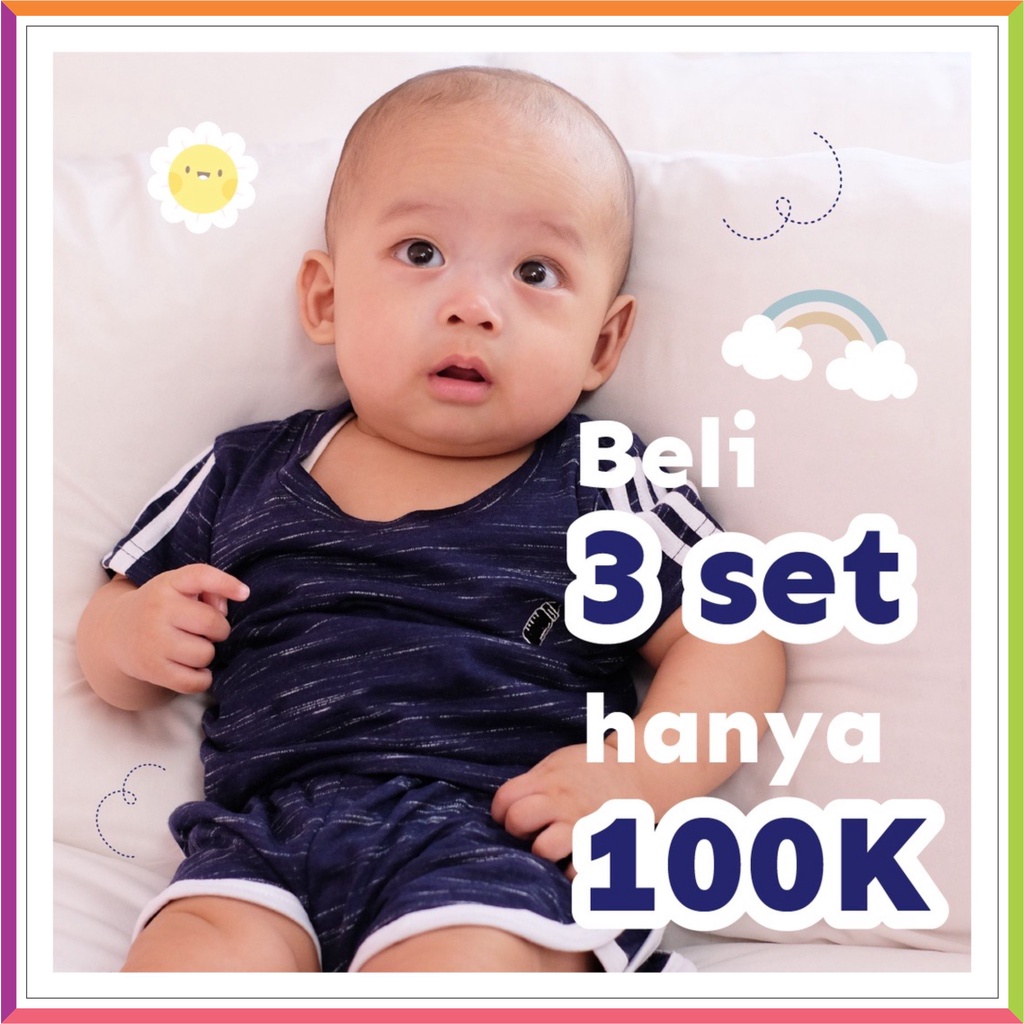 THE LABEL | SETELAN STRIP BASIC BABY 0-12 BLN | SETELAN BAYI S M L MIRIP LIBBY ❤ Fashionbabies ❤