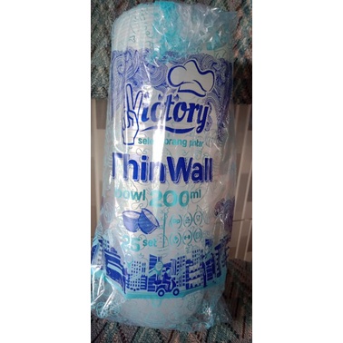 Cup Twinwall Mangkuk Plastik Tutup Wadah Saji Mangkok Dessert Tempat Slime 200 Ml