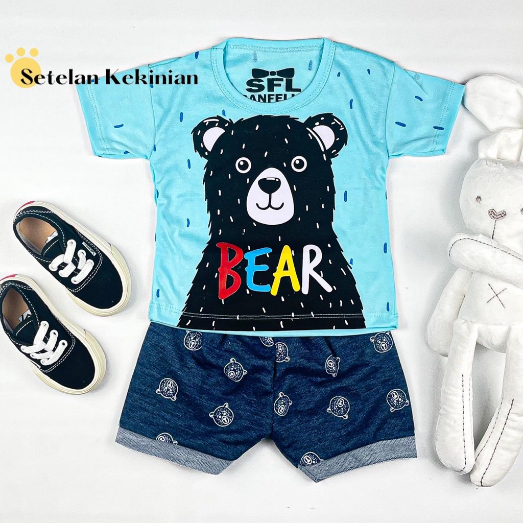 [SK] Set Anak 0-12bulan Laki Laki Set Cowok Keren Murah Setelan Bayi Laki Laki Kaos Retro Premium Tshirt Anak