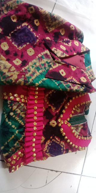 Gamis Batik Jumputan Printing Mix Sifon