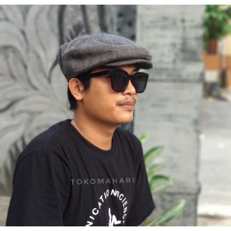 Newsboy cap / flat cap / topi jamur / topi baret / topi Seniman / topi patino / topi pet
