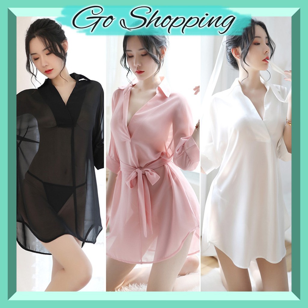 GO ! BT416 BAJU TIDUR SATIN DEWASA SEXY LINGERIE LINGERI BIGSIZE KEMEJA WANITA SEXY COD