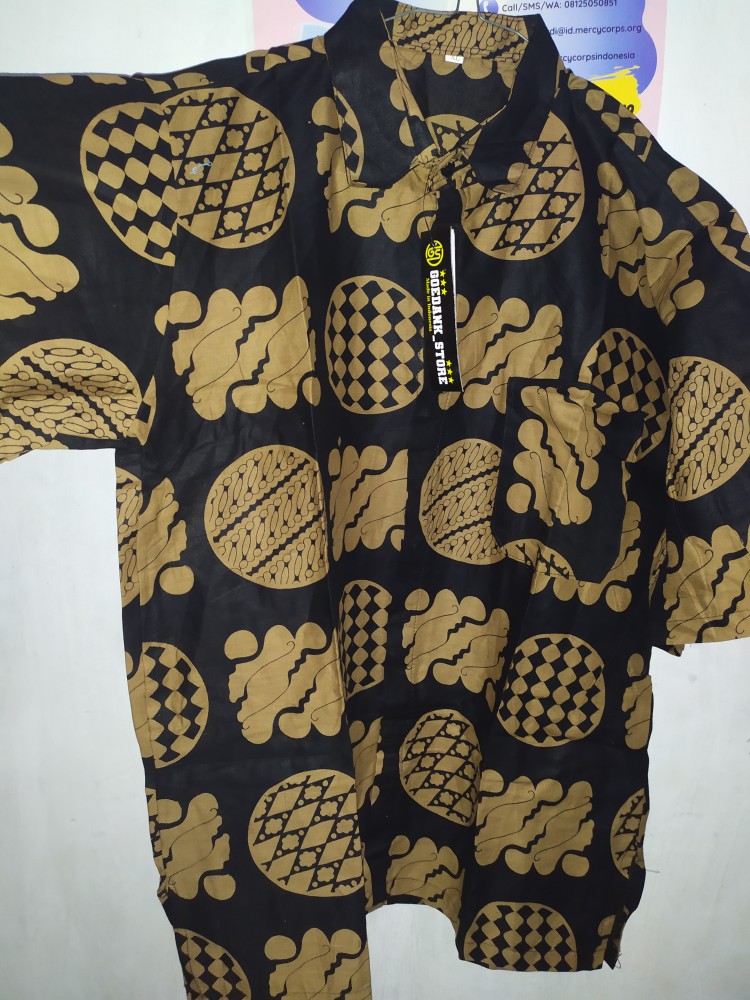 022 Zahira Batik Hrb026 Kenongo Hem Kemeja Batik Pria Lengan Pendek  Katun Primis Halus M L Xl