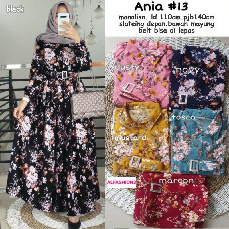 ania maxi 13/ gamis terlaris/ gamis murah terbaru