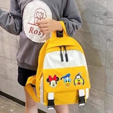 samasuka.shop - Tas sekolah  anak sd lucu kartun Mickey Mouse dan teman teman