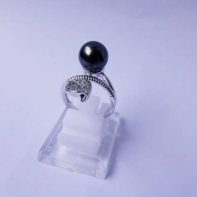 Cincin Mutiara Laut Hitam / Mutiara Lombok Asli / Perhiasan Aksesoris Mutiara Lombok