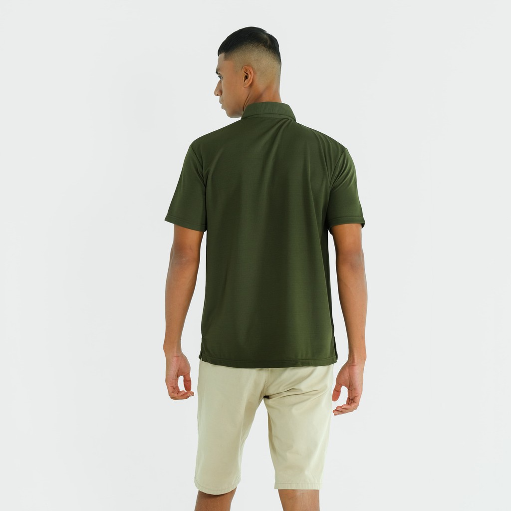 DONSON Kaos Polo Polos Kasual Olahraga Extra Fine Polyester Warna Army