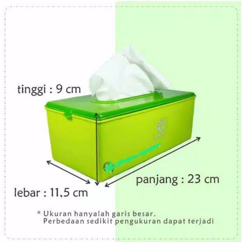 SUNLIFE Kotak tissue/ tempat tissu / box tissu segi warna cerah