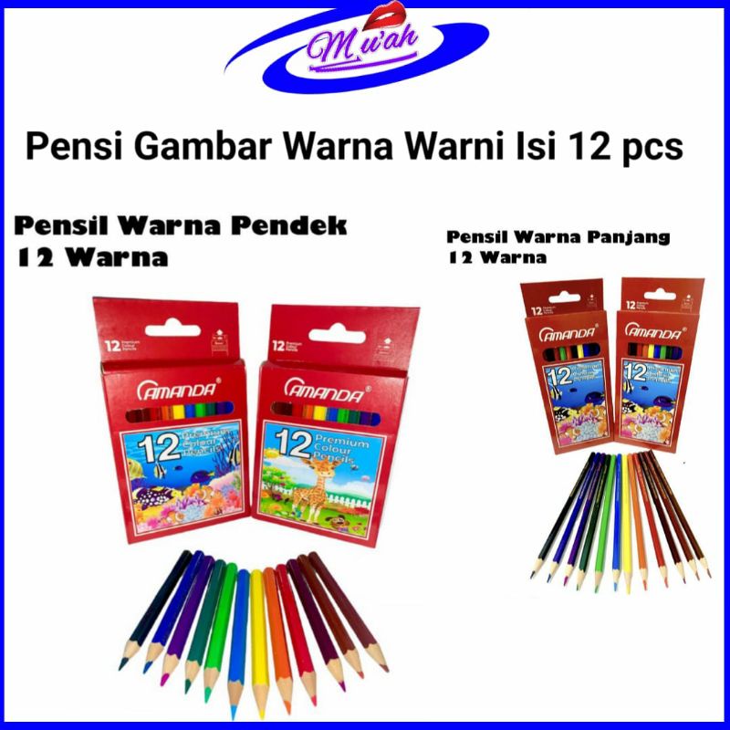 

Pensil Warna Warni Isi 12 Pcs Panjang Dan Pendek