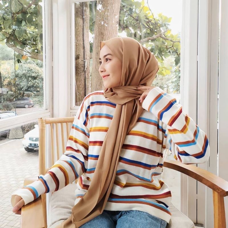 STRIPE PELANGI / RAINBOW NESVI / KAOS WANITA PELANGI