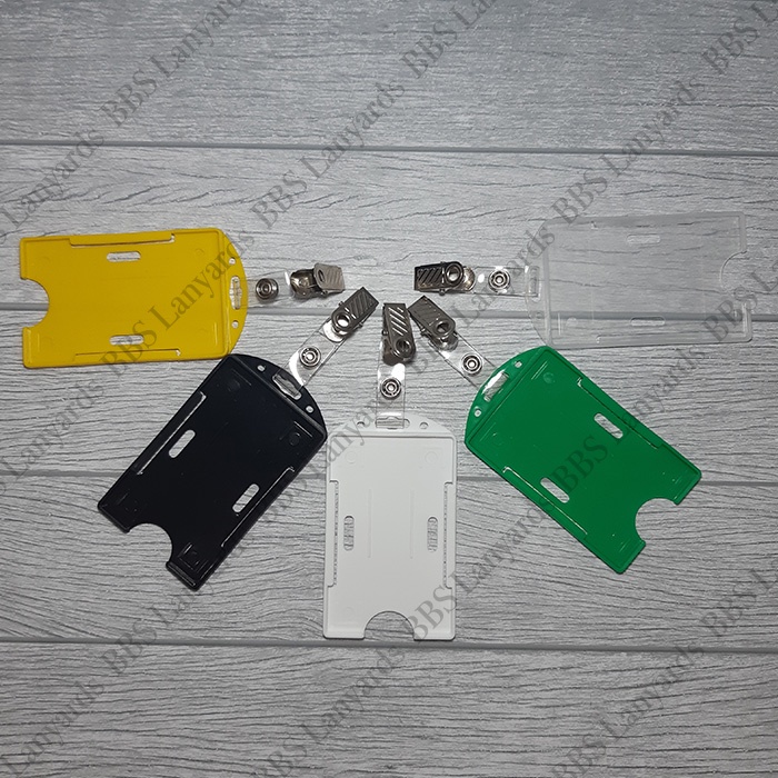 

Jepit klip nametag besi dengan ID Card Holder Agrow Portrait
