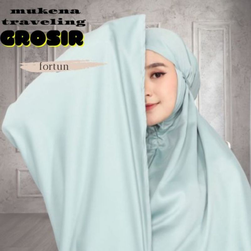 Mukena traveling mini pouch katun premium