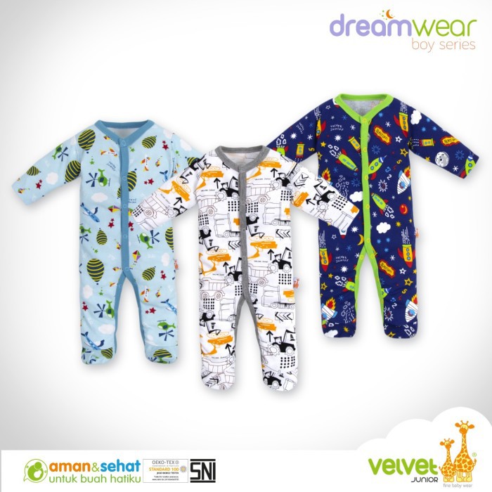 Makassar! Sleepsuit Dreamwear Velvet Kancing Depan