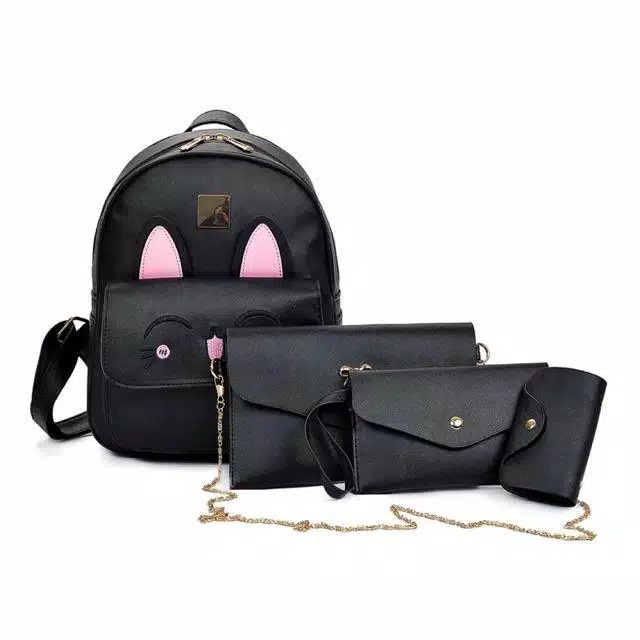 Charyatink - Tas Ransel Korea Wanita Set Beranak Backpack Fashion