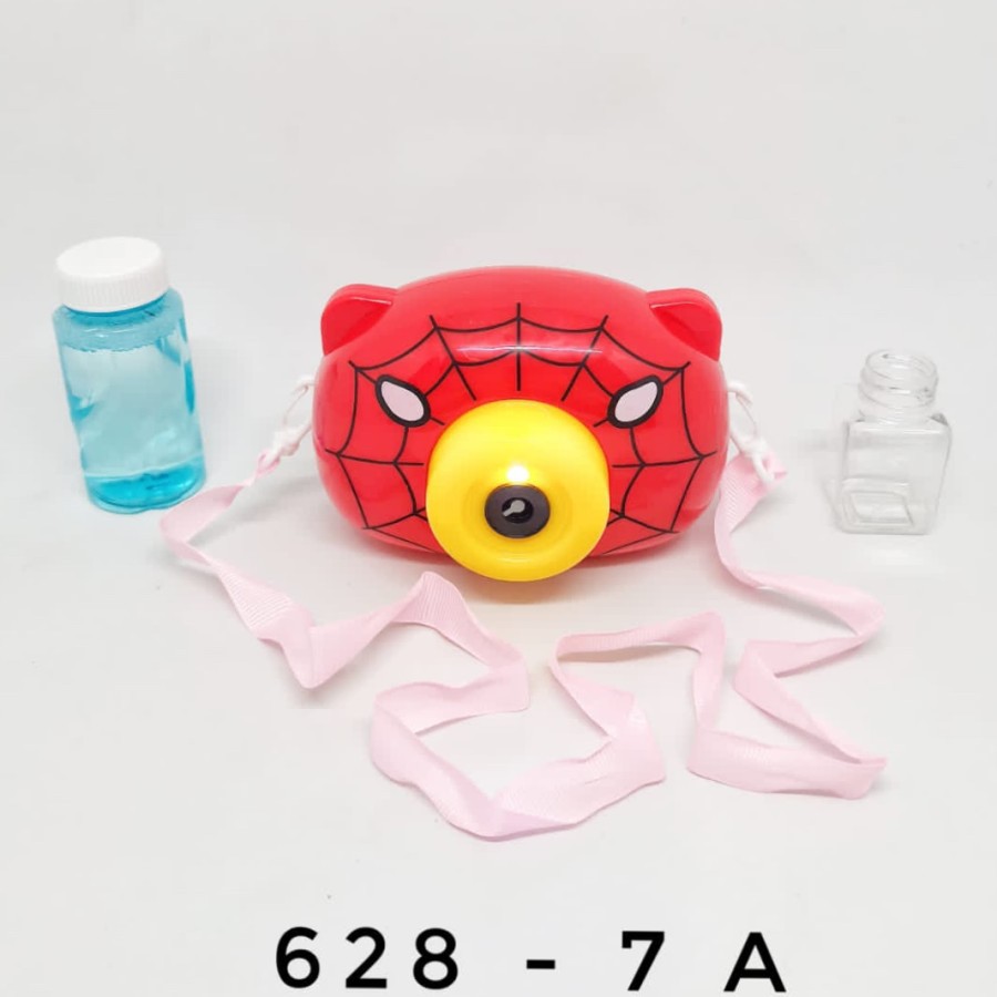 MAINAN ANAK BUBBLE KAMERA BUBBLE CAMERA ELEKTRIK BUBLE SABUN KARAKTER-RED SPIDEY
