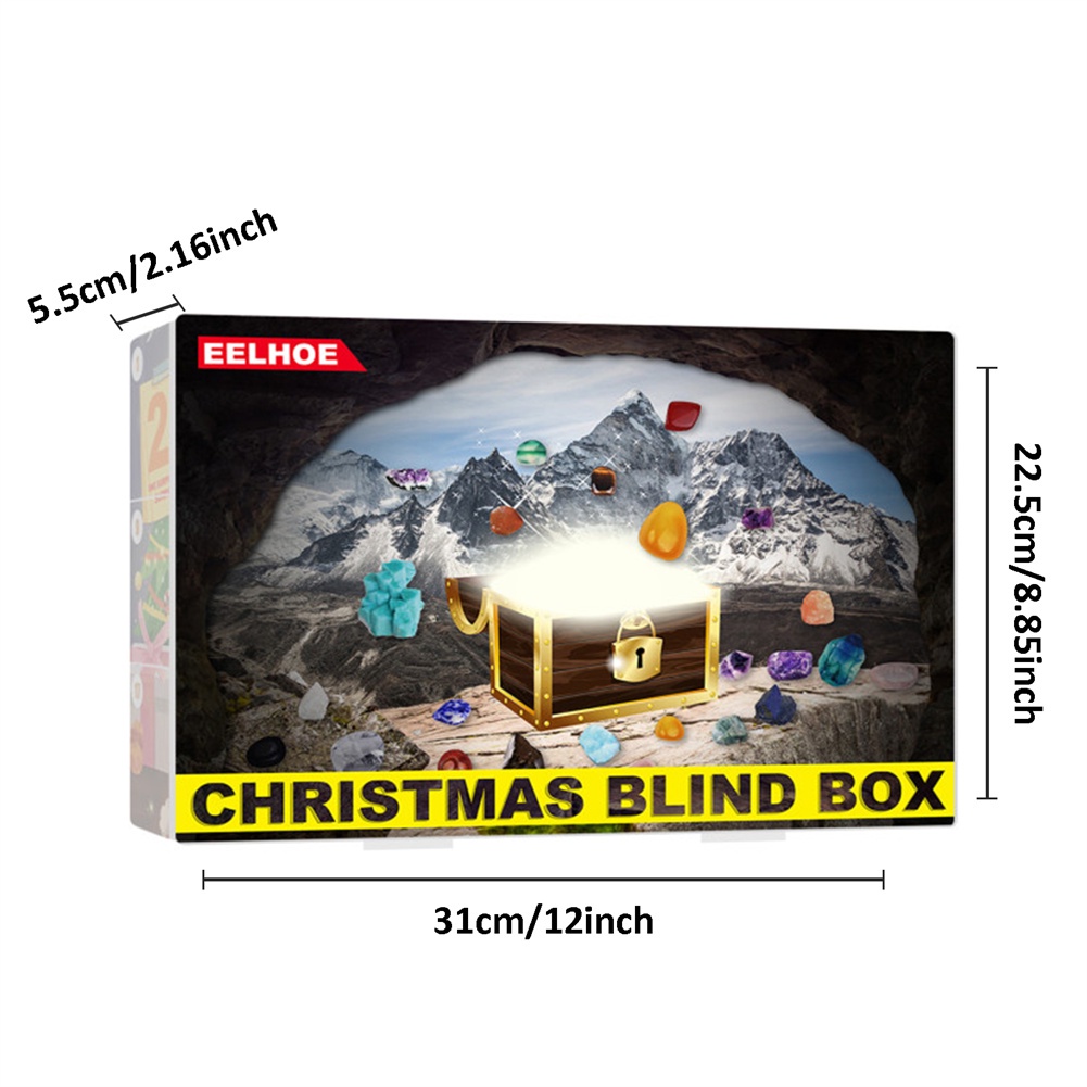 Kalender Advent Natal Dengan 24 Gali Batu Permata Mineral Untuk Edukasi Sains Rock