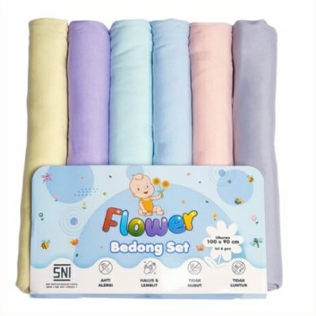 BEDONG Print kaos Flower 100x90 isi 6psc - JB