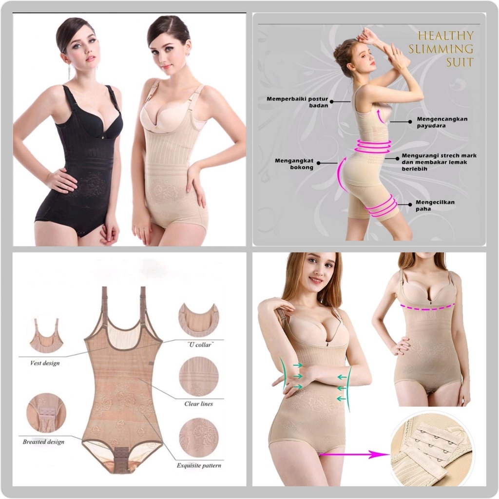 BODY SHAPER KORSET SLIMMING SUIT FULL BODY ORIGINAL MENGECILKAN PERUT PINGGANG