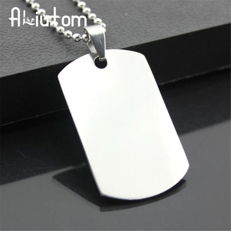 Kalung stainless steel name tag army