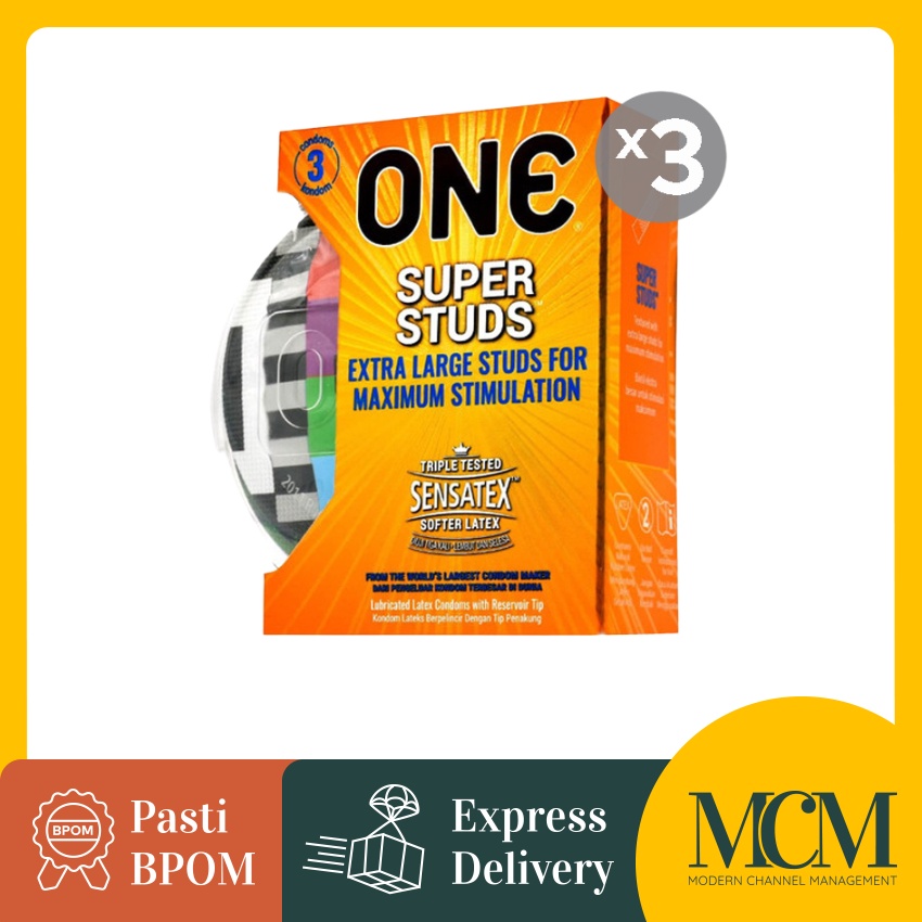 Kondom Bergerigi - ONE® Super Studs 3 Pcs - 3 Box